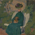 gerda wegener woman sitting on bench Art A4 Photo Print