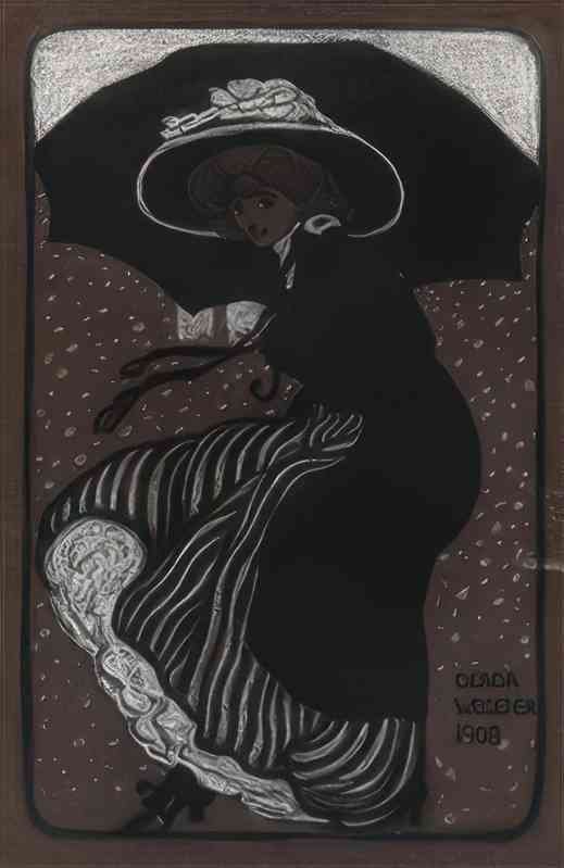 gerda wegener woman under umbrella Art A4 Photo Print
