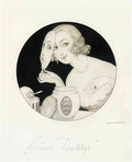 gerda wegener woman with mask creme teindelys Art A4 Photo Print