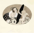 gerda wegener woman with mirror and cupid creme teindelys Art A4 Photo Print