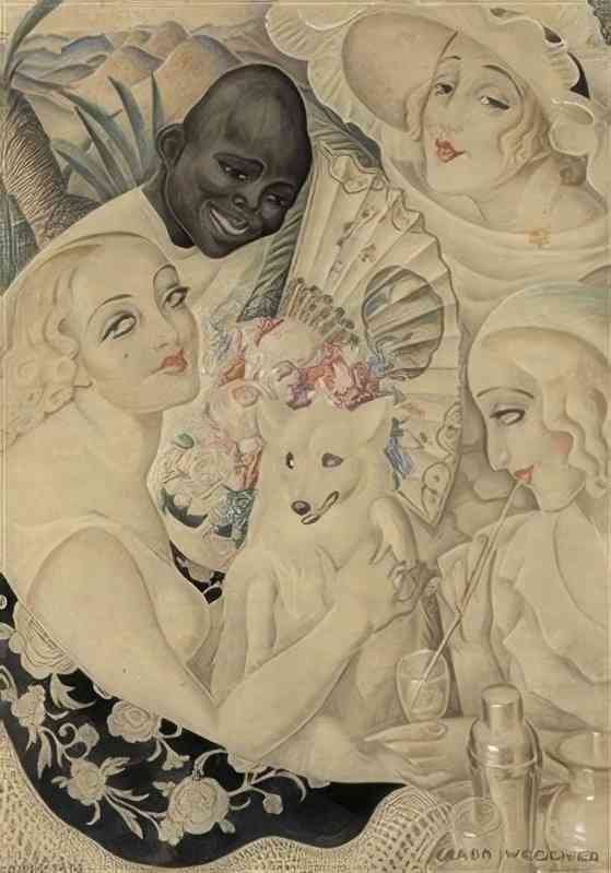 gerda wegener women with cocktails Art A4 Photo Print
