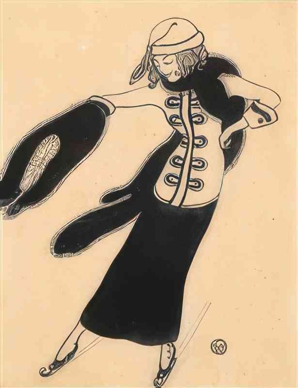 gerda wegener young woman ice skating Art A4 Photo Print