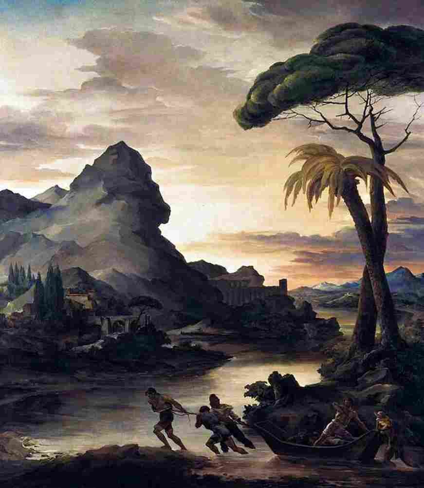 geri Landscape with Fishermen Art A4 Photo Print