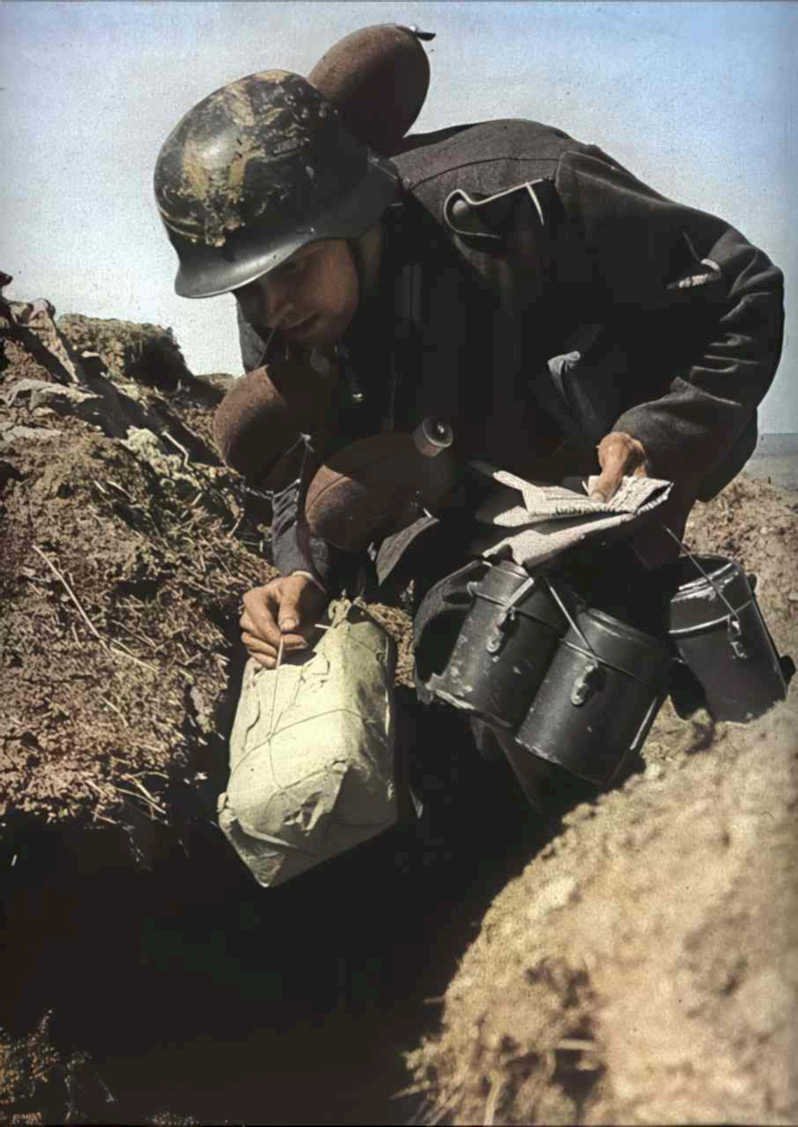 german soldier trench 2 Vintage world war A4 Photo Print
