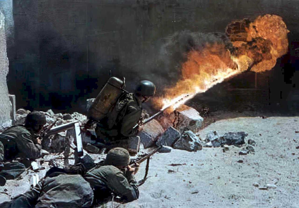 german soldiers combat 2 Vintage world war A4 Photo Print