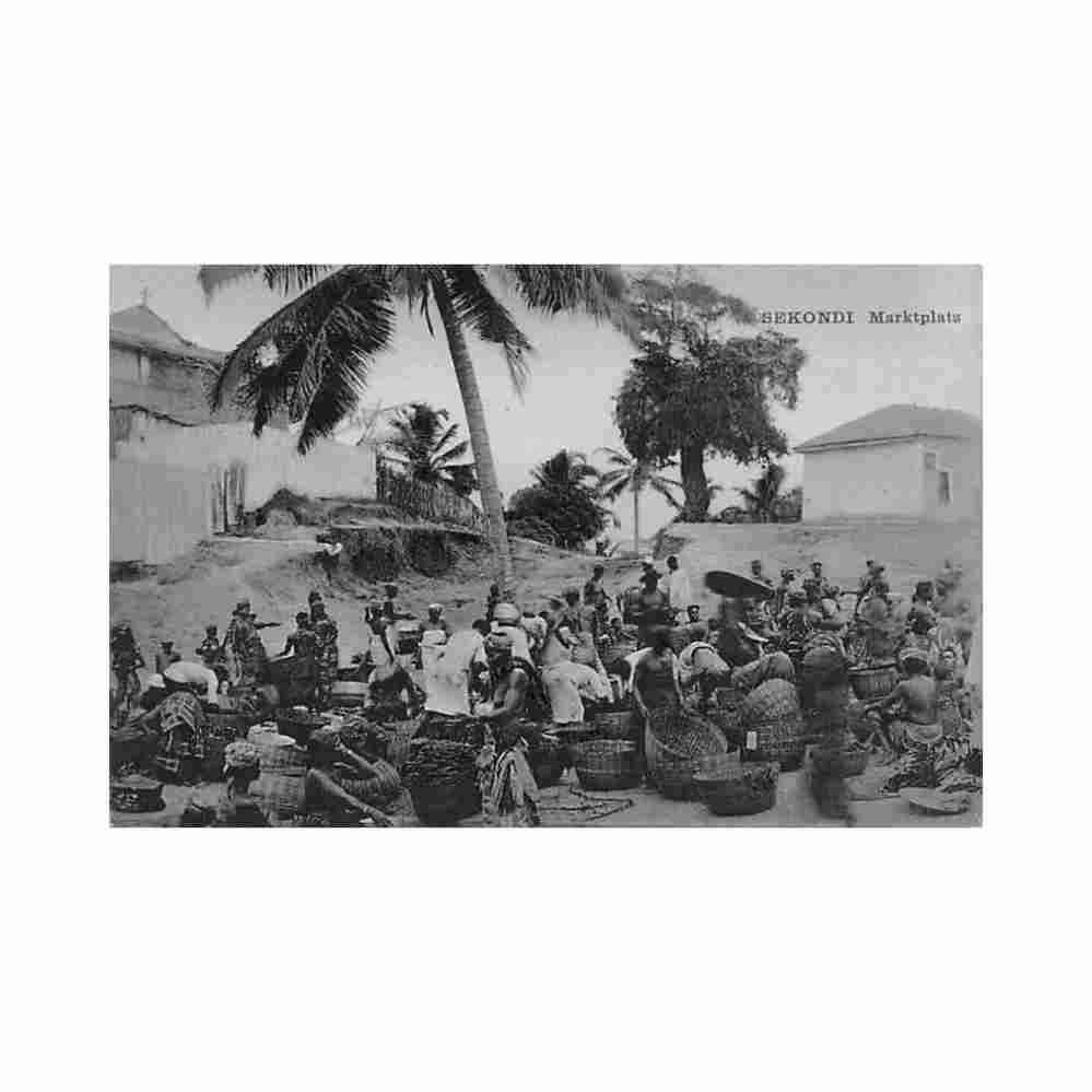 ghana sekondi the market square caw grun 328 Vintage A4 Photo Print