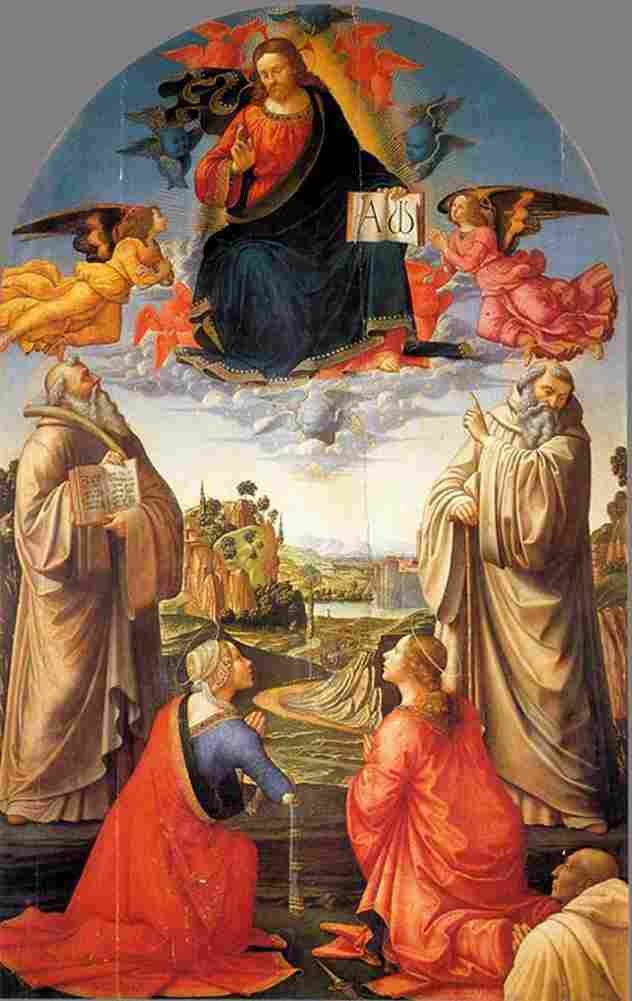 ghirl Christ in Heaven with four Saints and a Donor Art A4 Photo Print