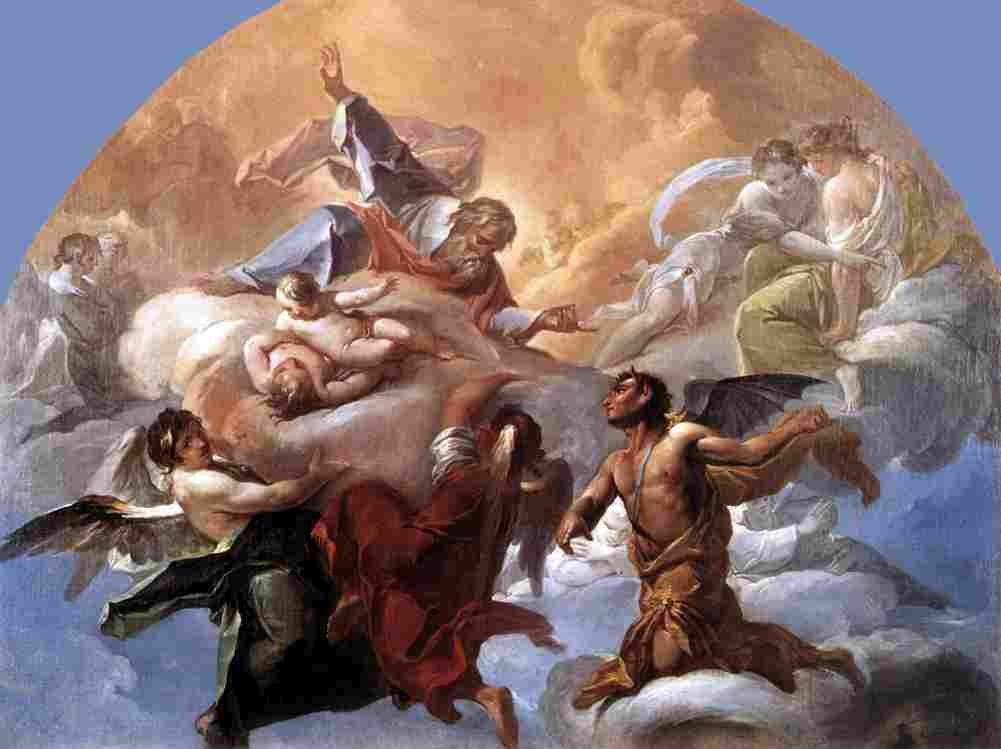 giaquinto satan before god Art A4 Photo Print