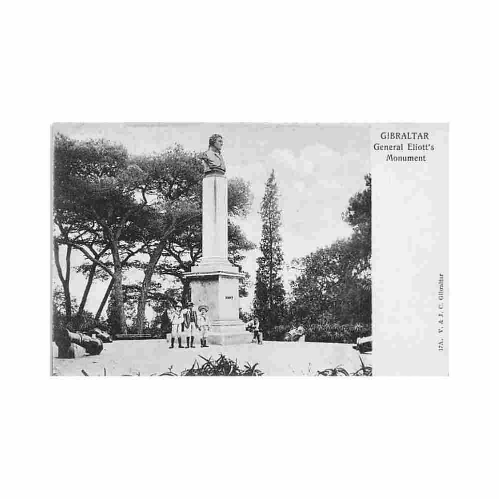 gibraltar general eliott s monument v j c 17a Vintage A4 Photo Print