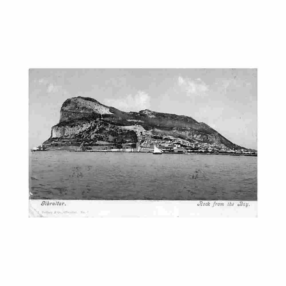 gibraltar rock from the bay j ferrary co 1 Vintage A4 Photo Print