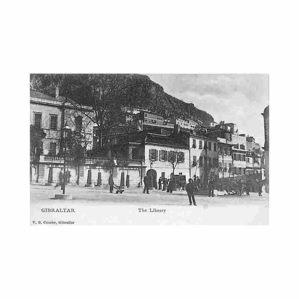 gibraltar the library v b cumbo Vintage A4 Photo Print