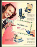 gillette razors 1950s Advert A4 Photo Print