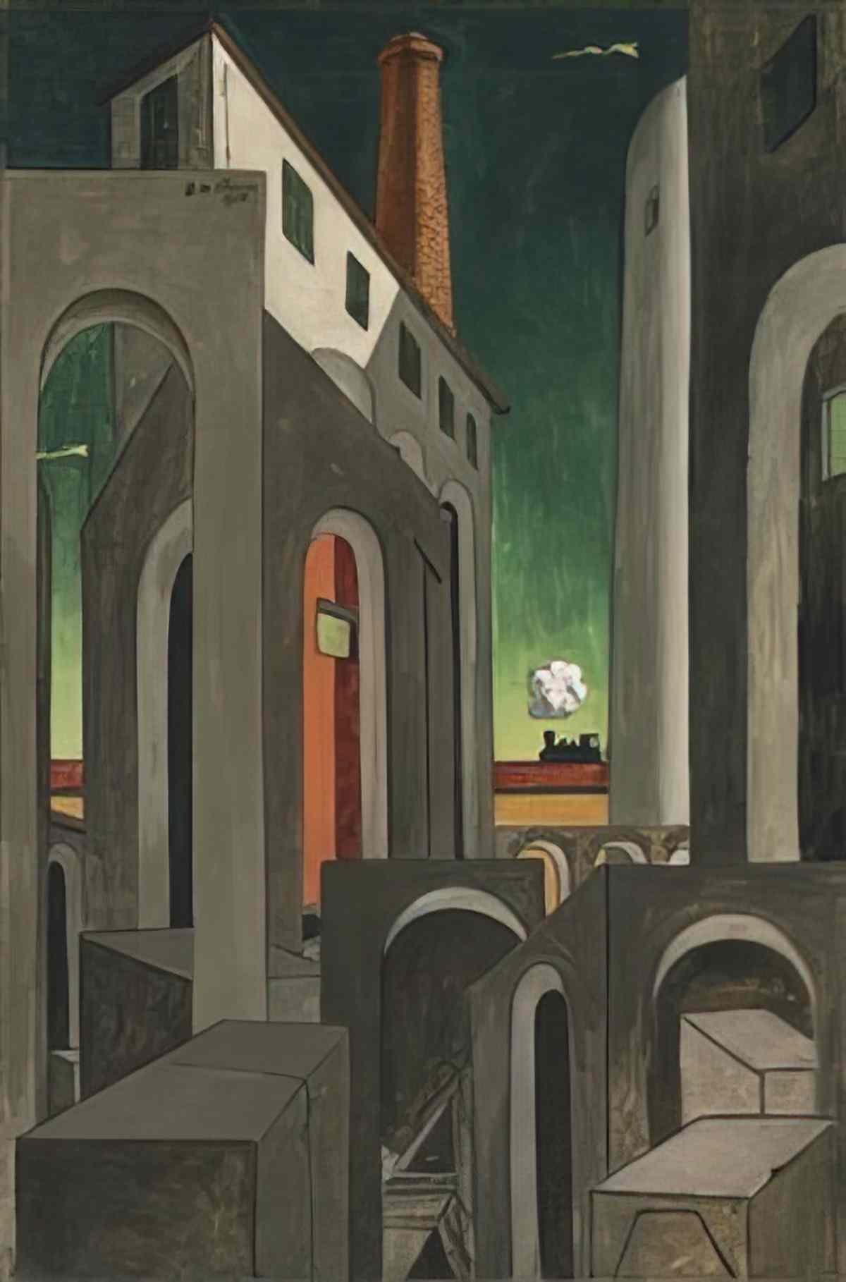 giorgio de chirico apparizione della ciminiera Art A4 Photo Print