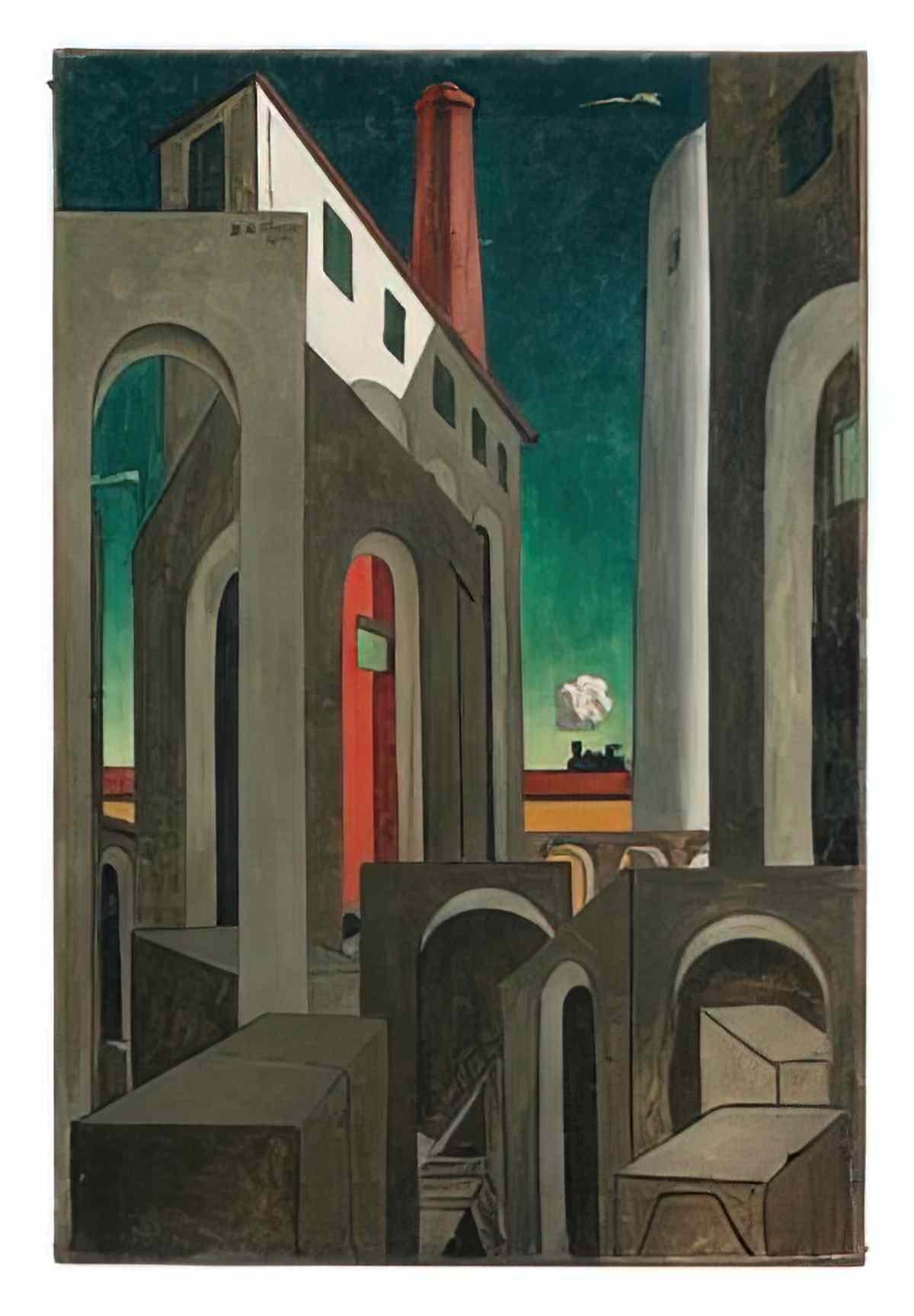 giorgio de chirico apparizione della ciminiera1 Art A4 Photo Print