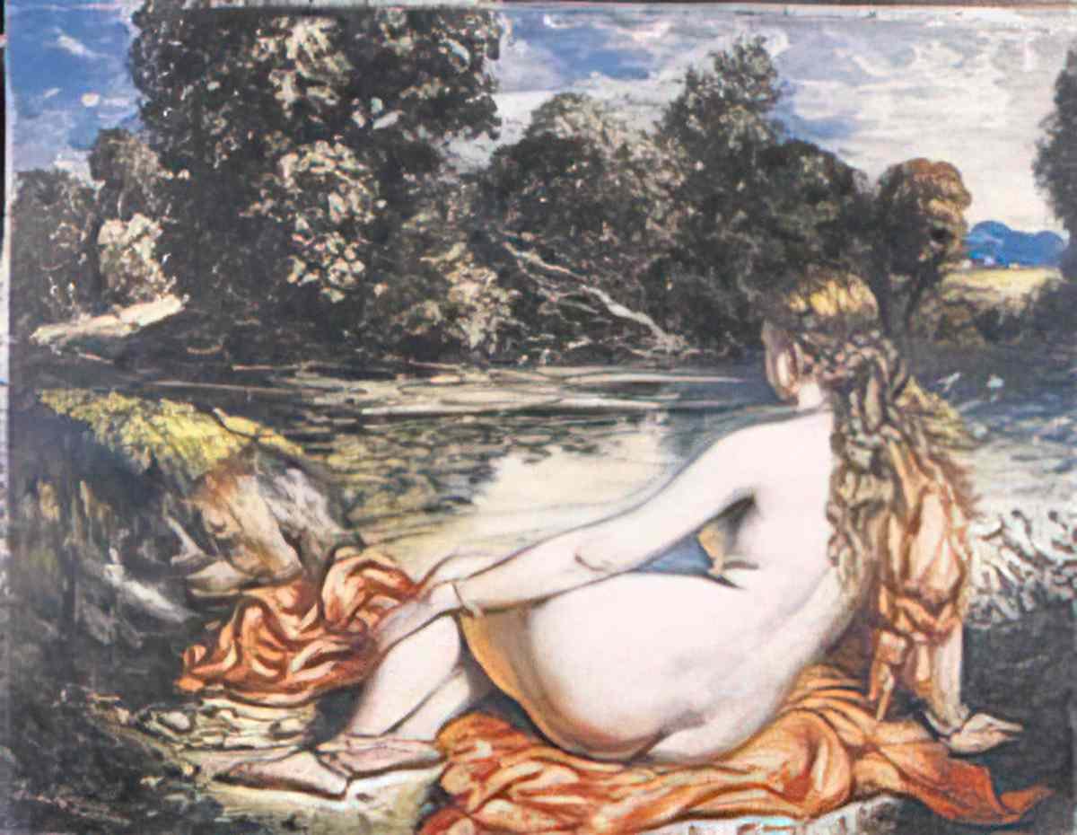 giorgio de chirico bagnante in riva ad un torrente Art A4 Photo Print
