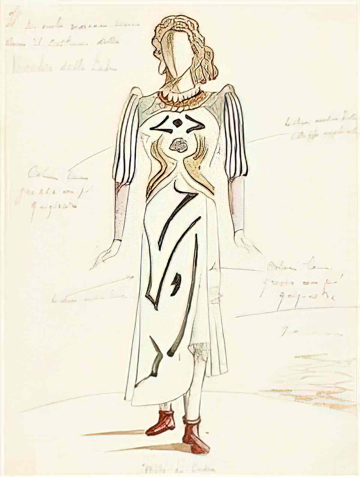 giorgio de chirico bozzetto per costume di mila di codra la figlia d Art A4 Photo Print