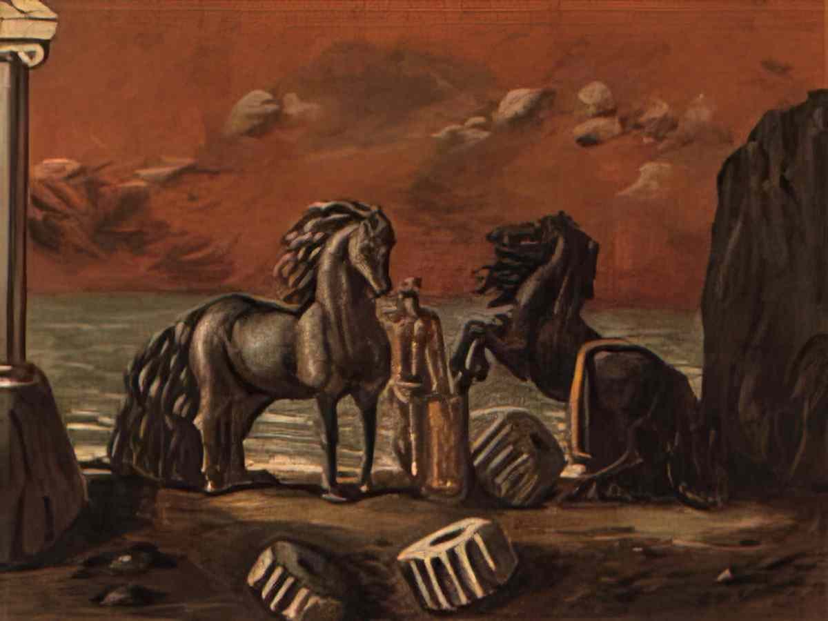 giorgio de chirico castore domatore di cavalli Art A4 Photo Print