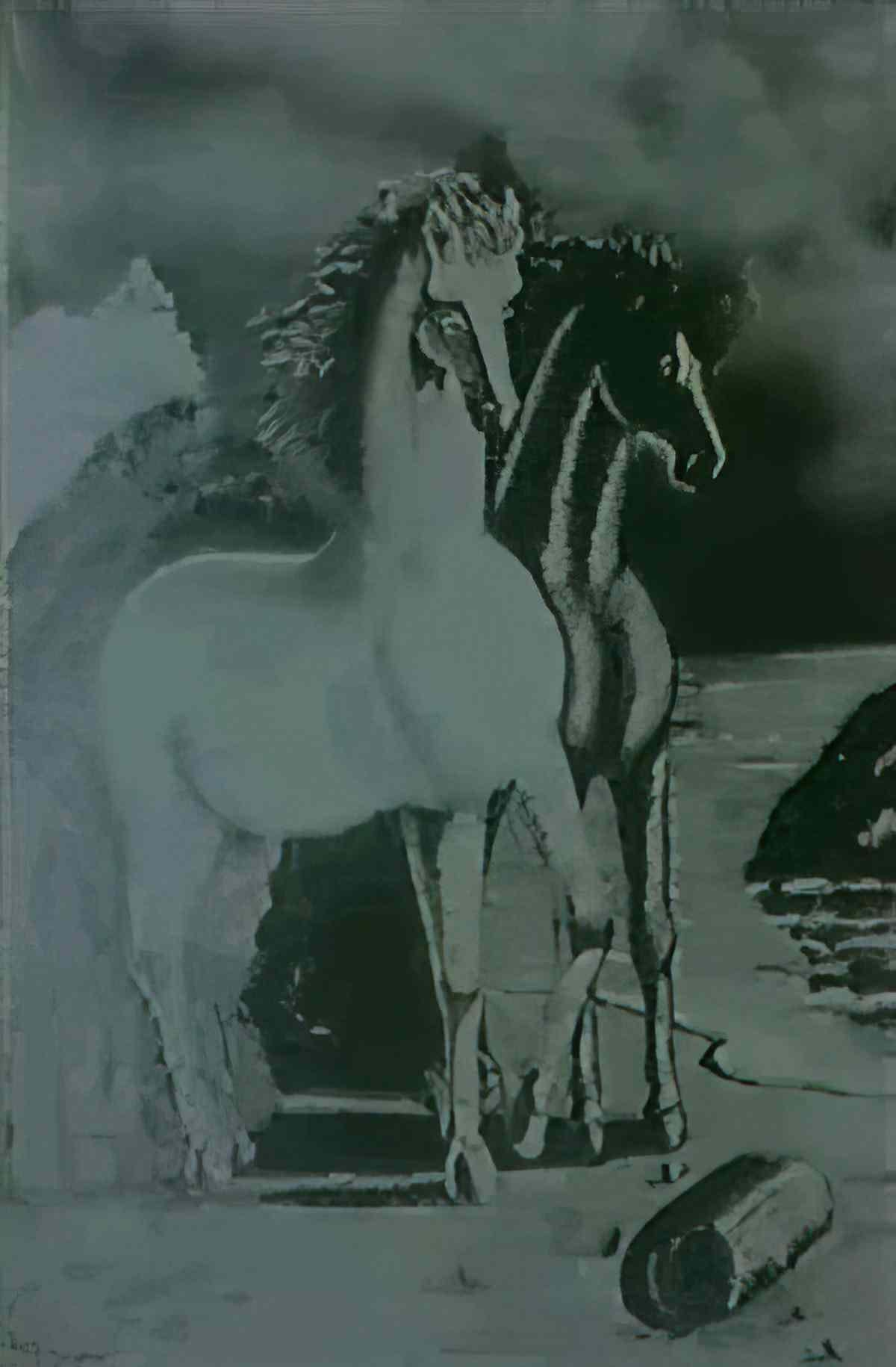 giorgio de chirico cavalli antichi in riva al mare2 Art A4 Photo Print