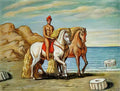 giorgio de chirico cavalli con cavaliere frigio Art A4 Photo Print