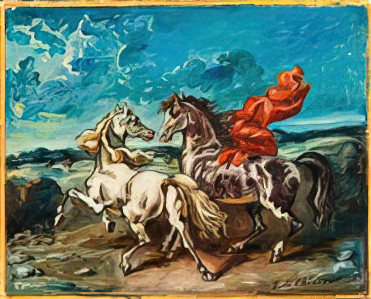 giorgio de chirico autoritratto con manto giallo Art A4 Photo Print