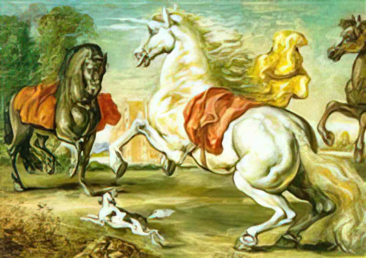giorgio de chirico autoritratto con tavolozza e tenda rossa Art A4 Photo Print