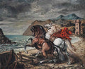 giorgio de chirico cavalli impennati presso un golfo Art A4 Photo Print