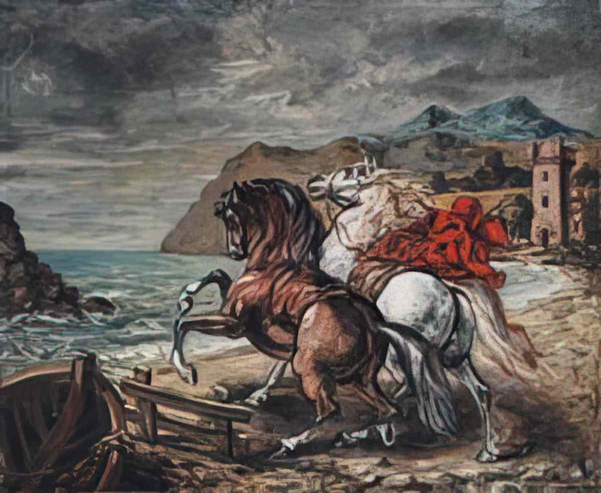 giorgio de chirico cavalli impennati presso un golfo Art A4 Photo Print