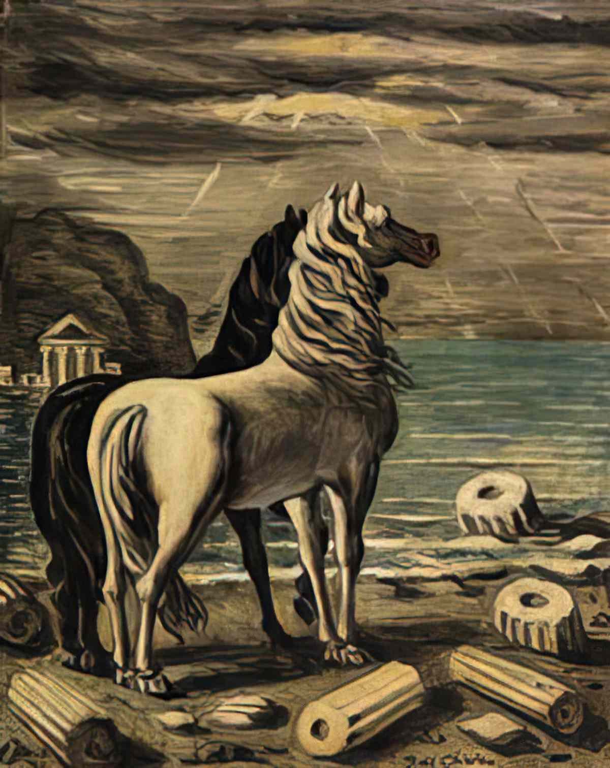 giorgio de chirico cavalli in riva al mare15 Art A4 Photo Print