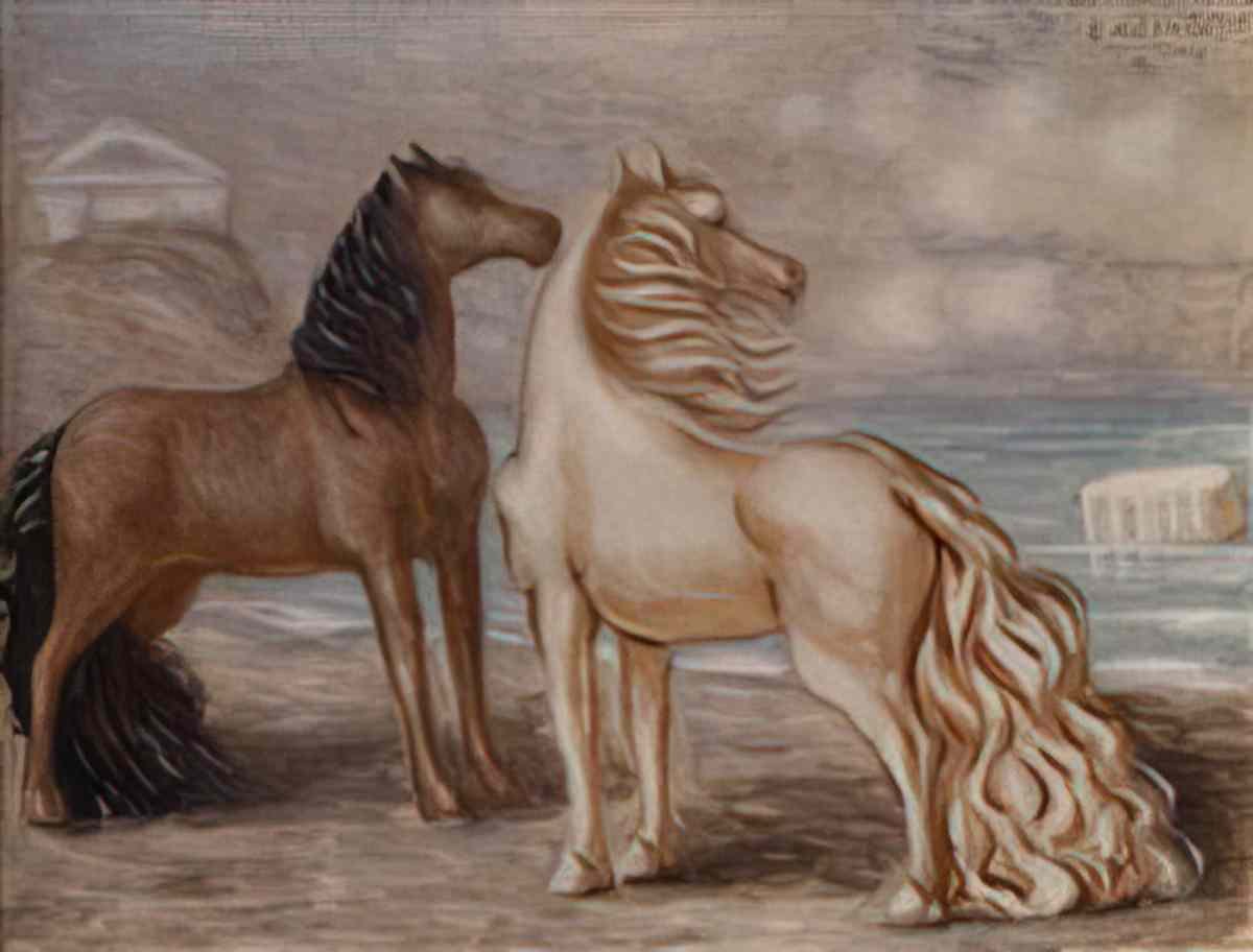 giorgio de chirico cavalli in riva al mare22 Art A4 Photo Print
