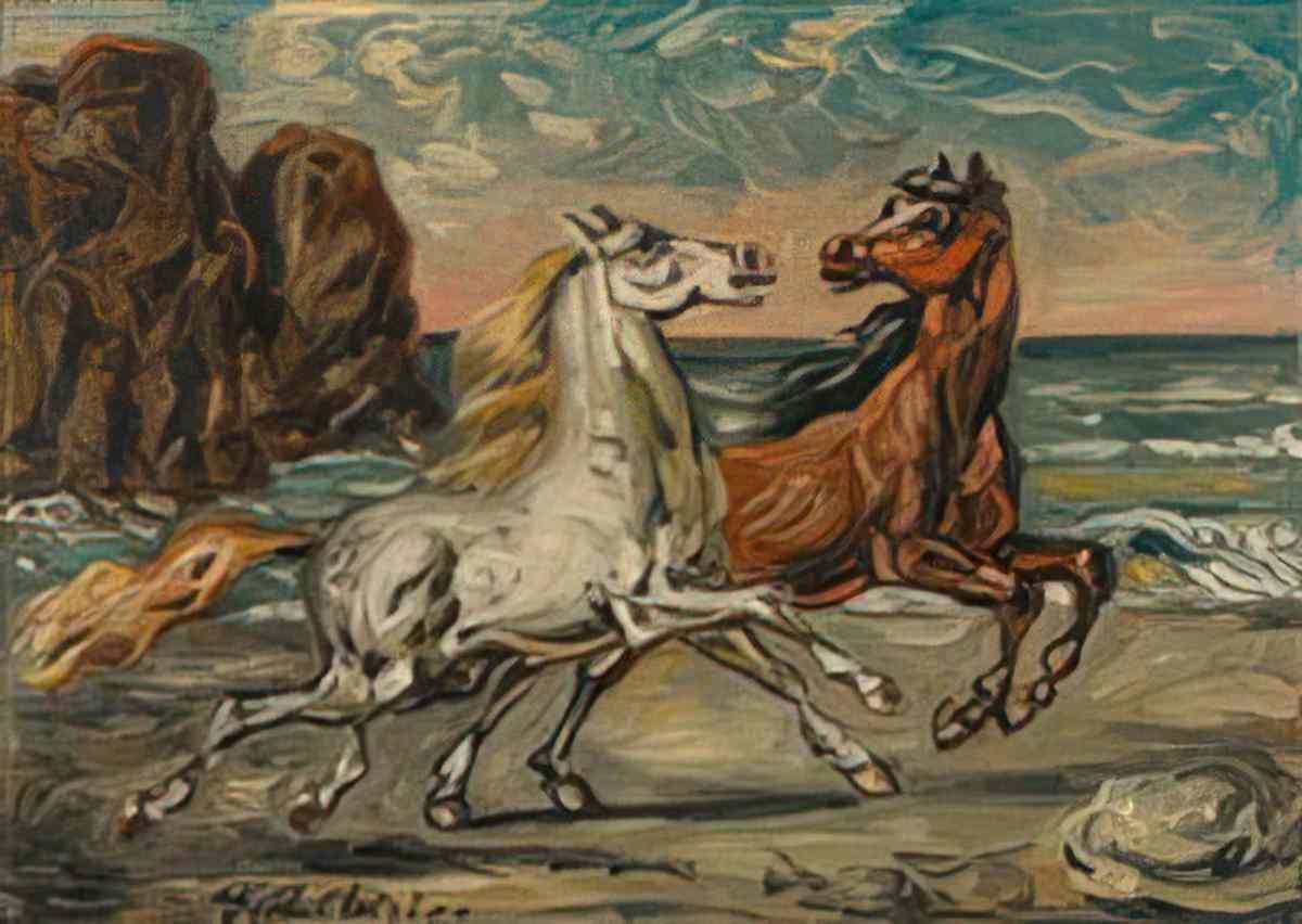 giorgio de chirico cavalli in riva al mare9 Art A4 Photo Print