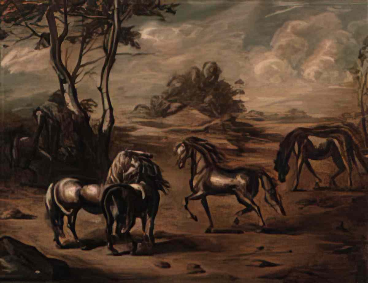 giorgio de chirico cavalli in un paese2 Art A4 Photo Print