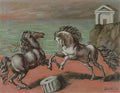 giorgio de chirico cavalli nel paesaggio2 Art A4 Photo Print