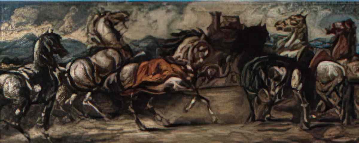 giorgio de chirico cavalli sotto un castello Art A4 Photo Print