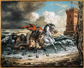 giorgio de chirico cavalli sulla spiaggia che fuggono1 Art A4 Photo Print