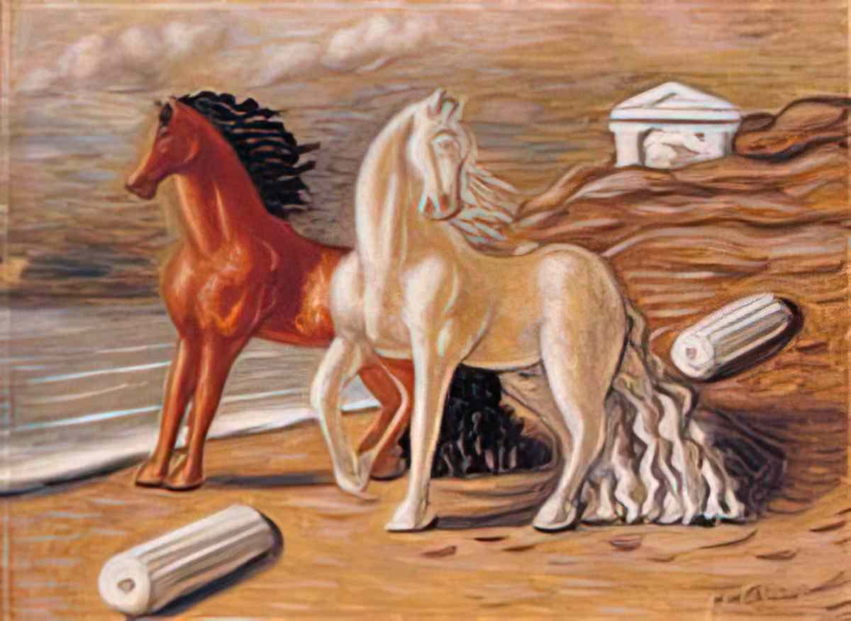 giorgio de chirico cavaliere con manto rosso Art A4 Photo Print
