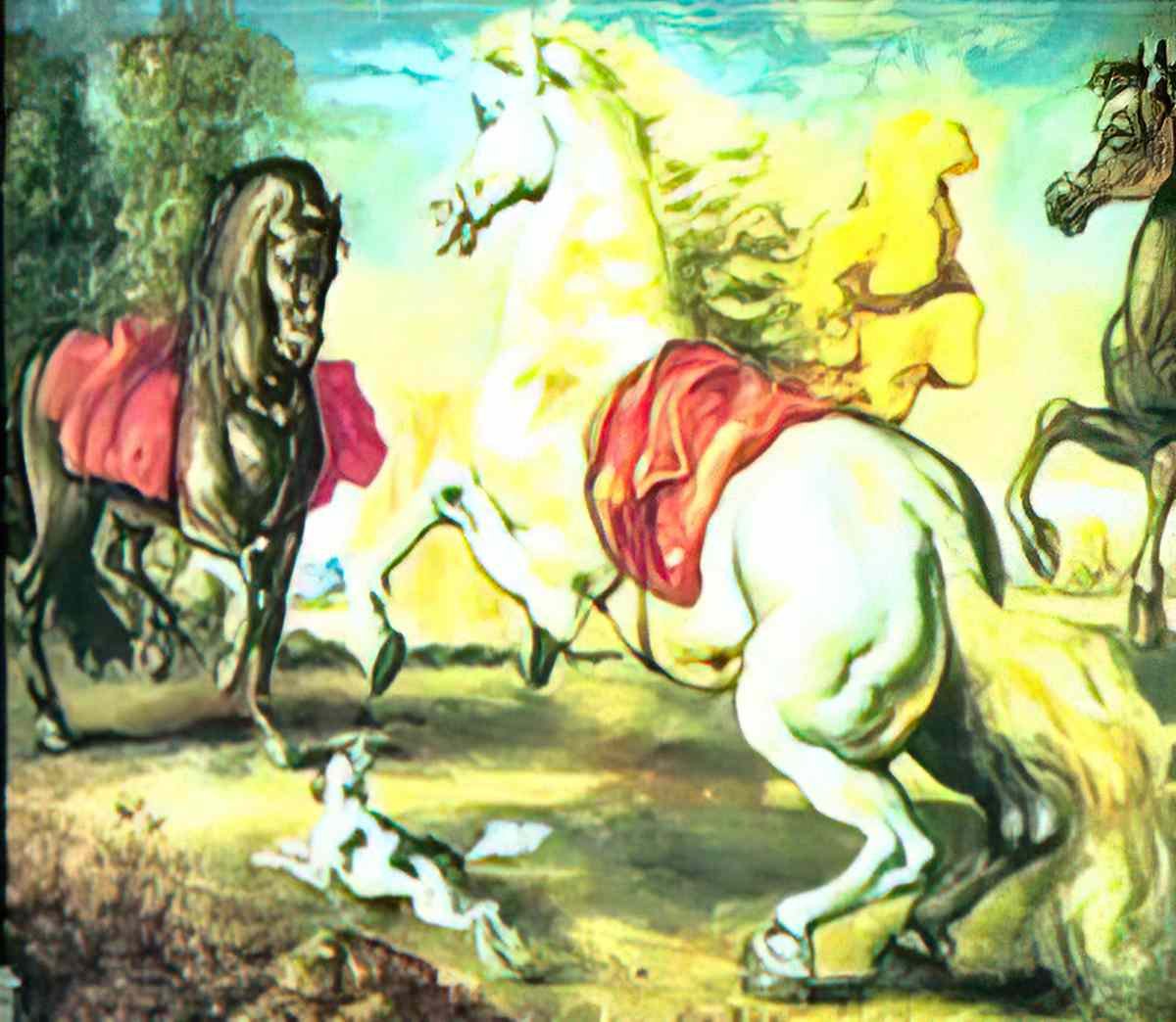 giorgio de chirico cavaliere e scudiero Art A4 Photo Print