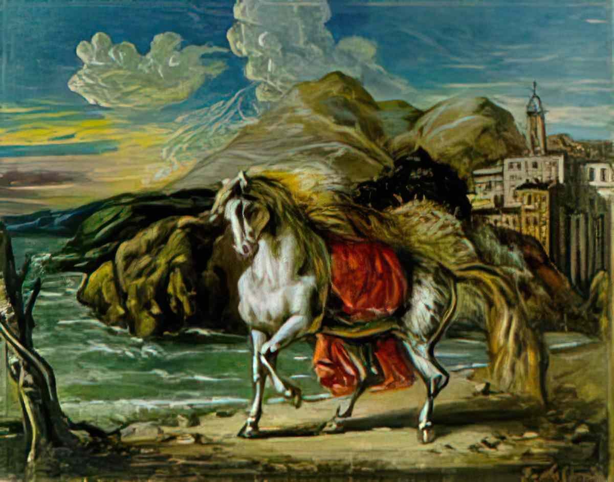 giorgio de chirico cavaliere solitario Art A4 Photo Print
