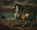 giorgio de chirico cavalieri con i cavalli presso un maniero1 Art A4 Photo Print