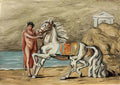 giorgio de chirico cavallo e cavaliere in riva al mare Art A4 Photo Print
