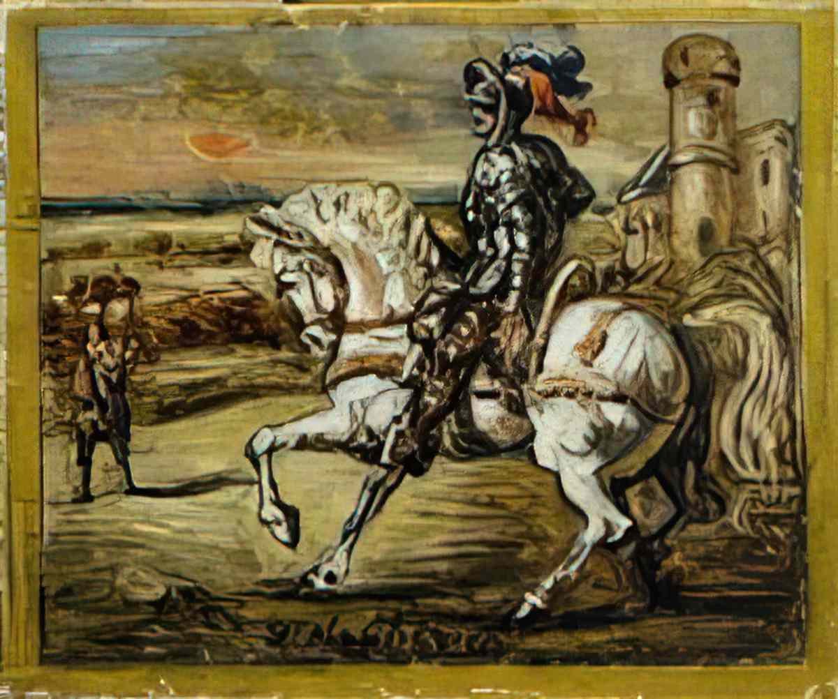 giorgio de chirico cavalli al recinto Art A4 Photo Print