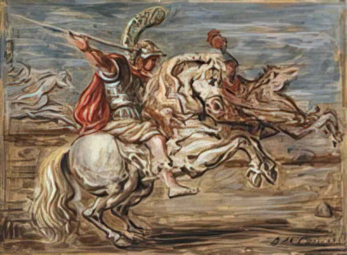 giorgio de chirico cavalli antichi Art A4 Photo Print