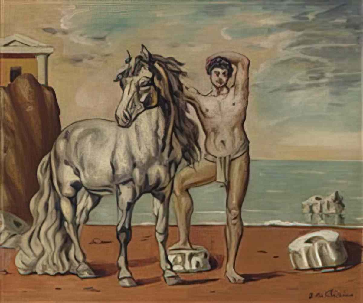 giorgio de chirico cavalli antichi in riva al mare Art A4 Photo Print