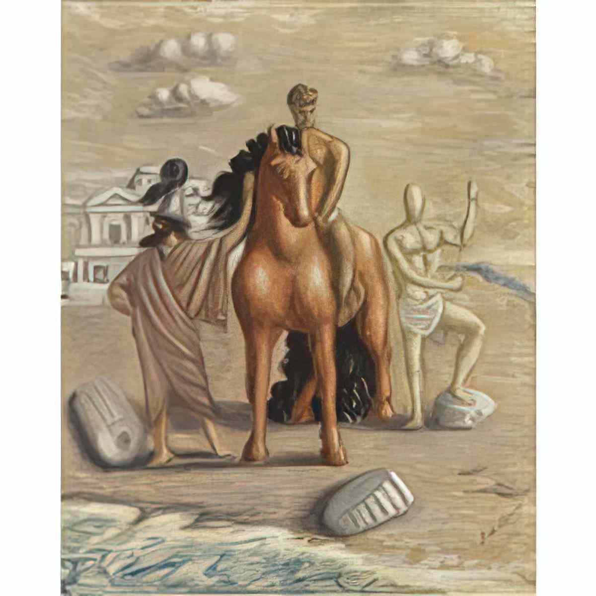 giorgio de chirico cavalli antichi in riva al mare2 Art A4 Photo Print