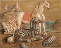 giorgio de chirico cavallo e zebra in riva al mare 1930 ca Art A4 Photo Print