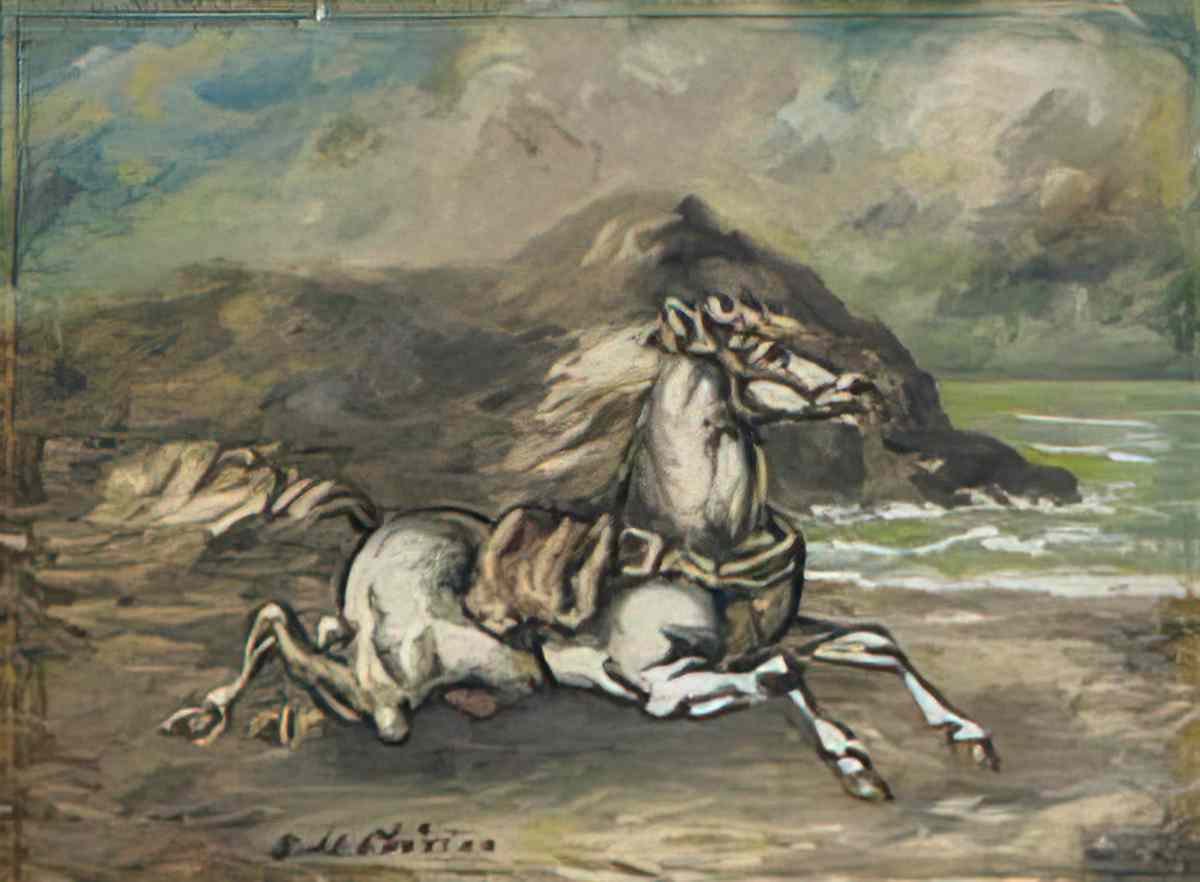 giorgio de chirico cavallo fuggente7 Art A4 Photo Print