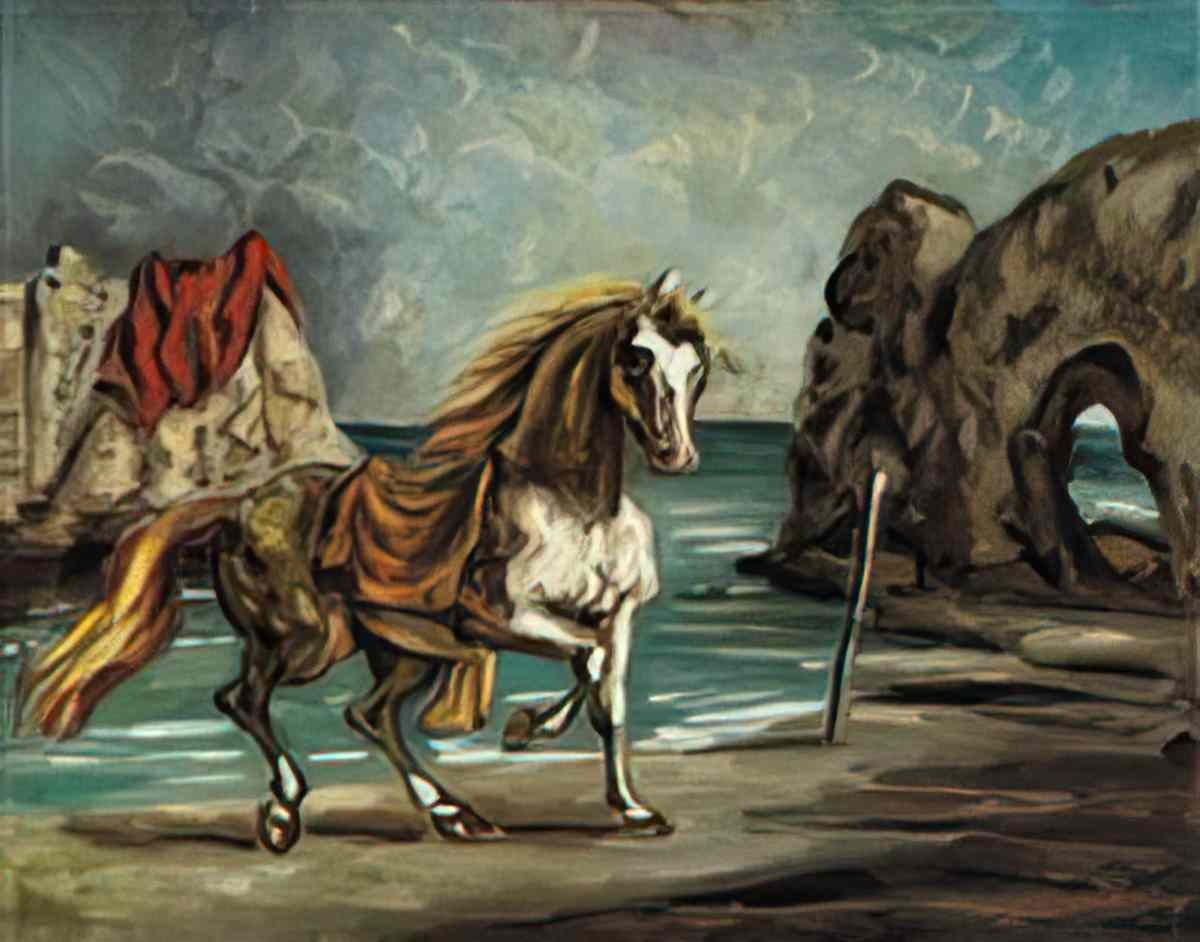 giorgio de chirico cavallo in riva al mare4 Art A4 Photo Print