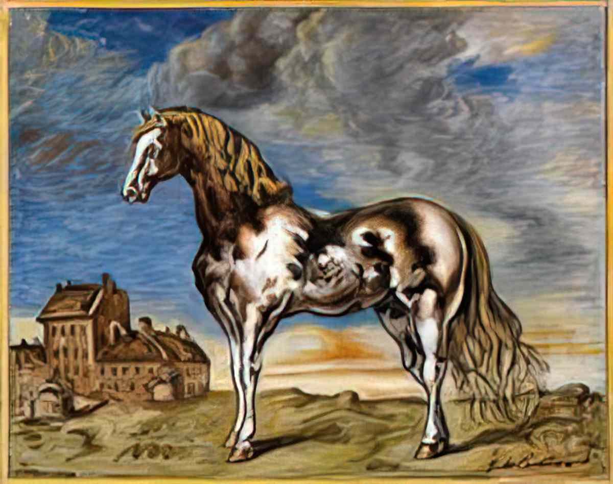 giorgio de chirico cavalli in riva al mare10 Art A4 Photo Print