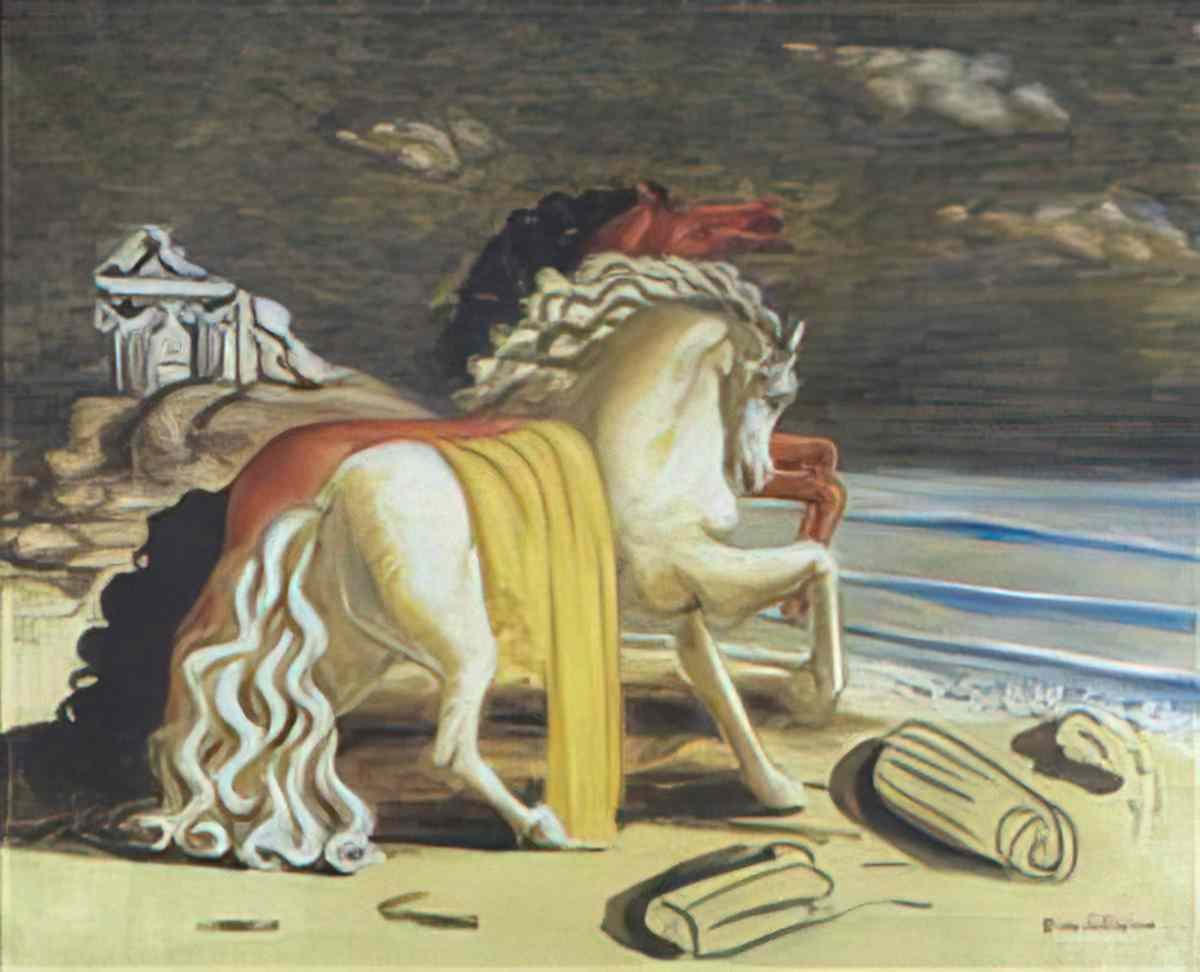 giorgio de chirico cavalli in riva al mare19 Art A4 Photo Print