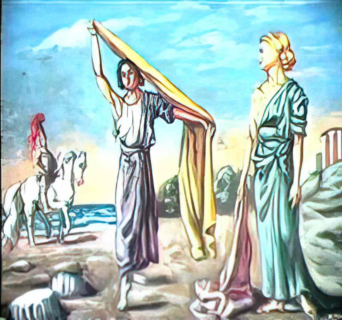 giorgio de chirico cavalli spaventati da una temporale Art A4 Photo Print