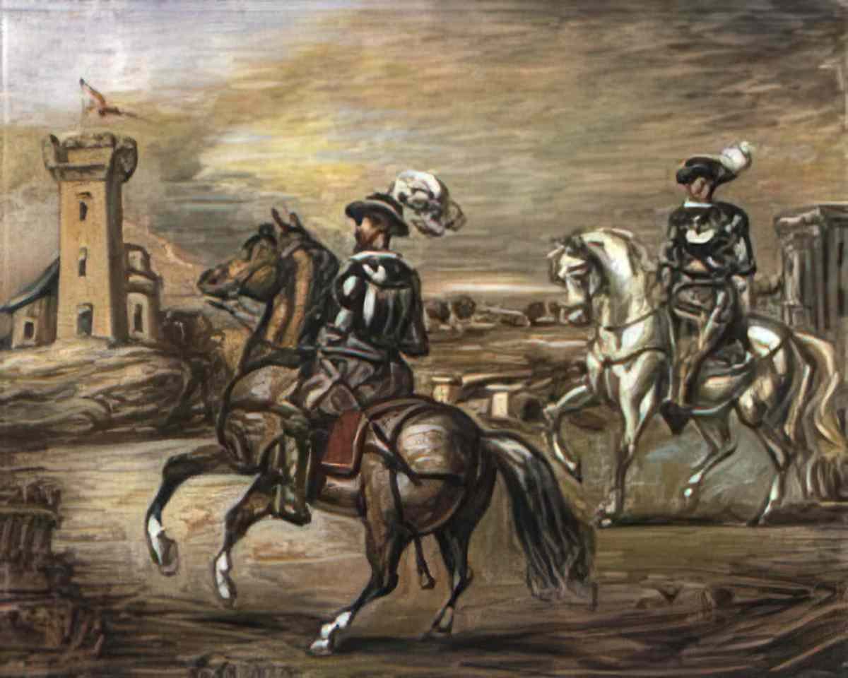 giorgio de chirico cavalli sulla spiaggia Art A4 Photo Print
